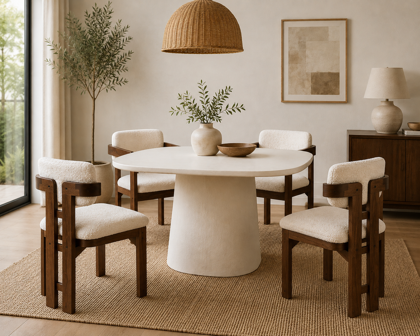 Modern Oval Pedestal Dining Table – 120 x 90 x 76 cm