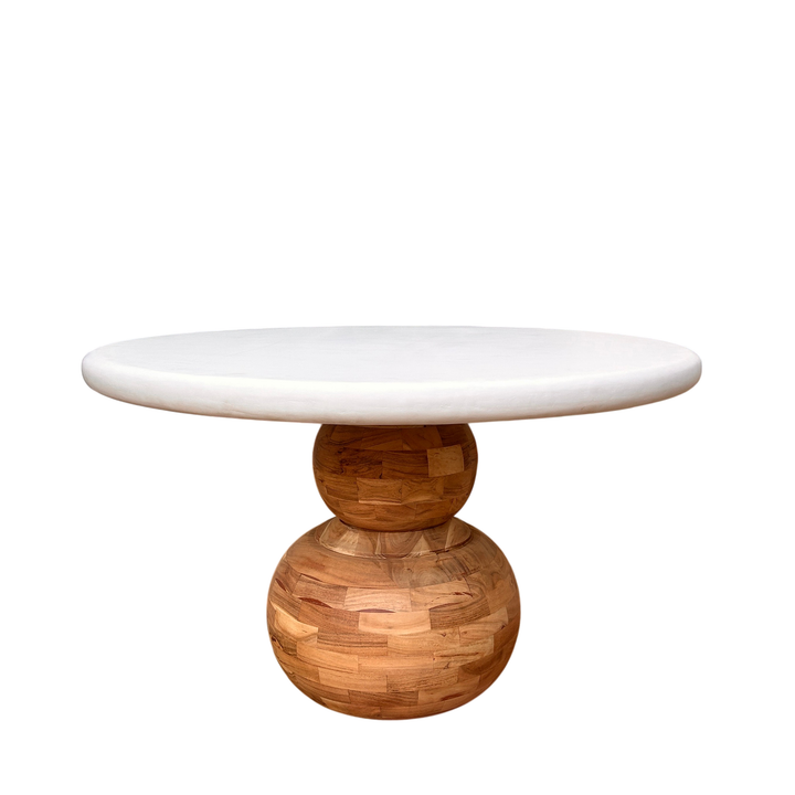 Modern Round Wooden & MDF Lime Plaster Dining Table 120x120x76 CM |