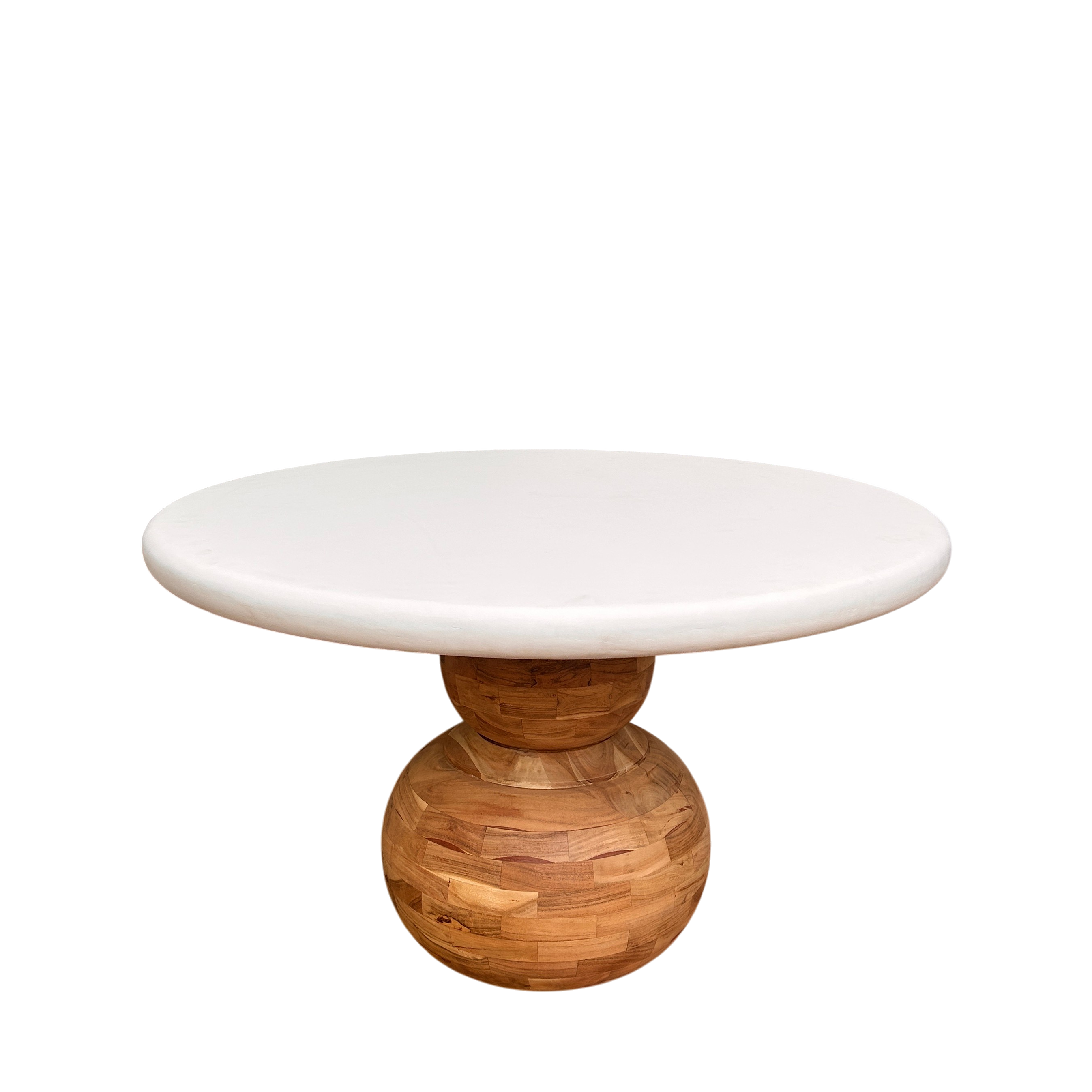 Modern Round Wooden & MDF Lime Plaster Dining Table 120x120x76 CM |