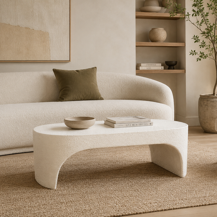 Terra Collection MDF Sculptural Coffee Table – 130 x 80 x 42 CM