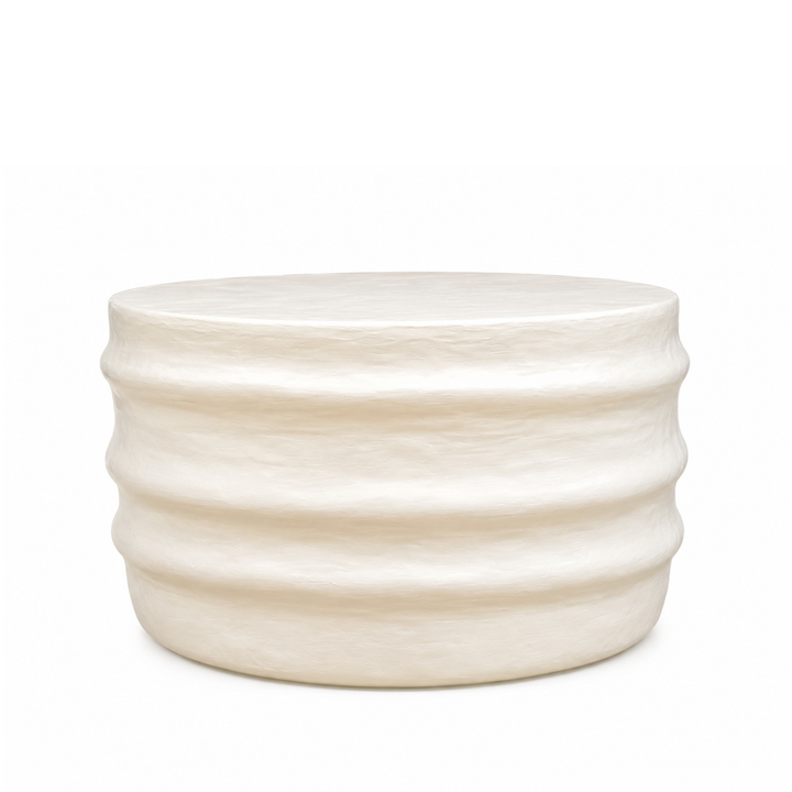 Lime Plaster Concrete Coffee Table – Sculptural Round Design | 80 x 80 x 41 cm
