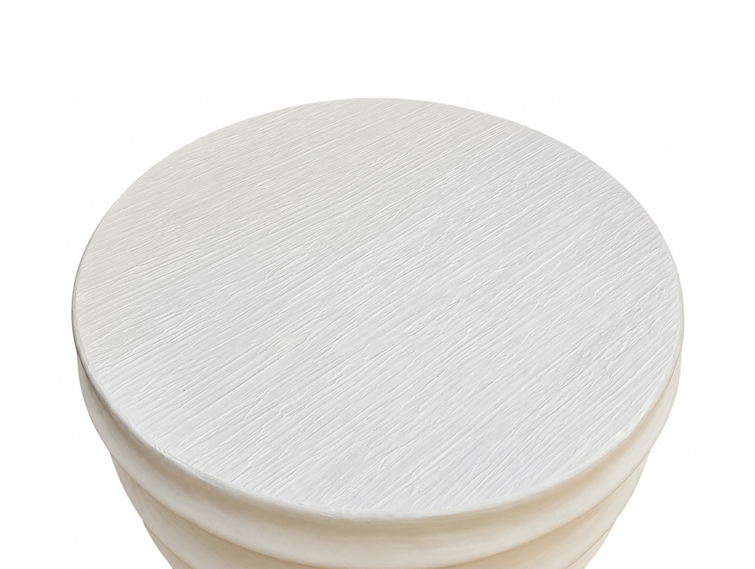 Lime Plaster Concrete Coffee Table – Sculptural Round Design | 80 x 80 x 41 cm