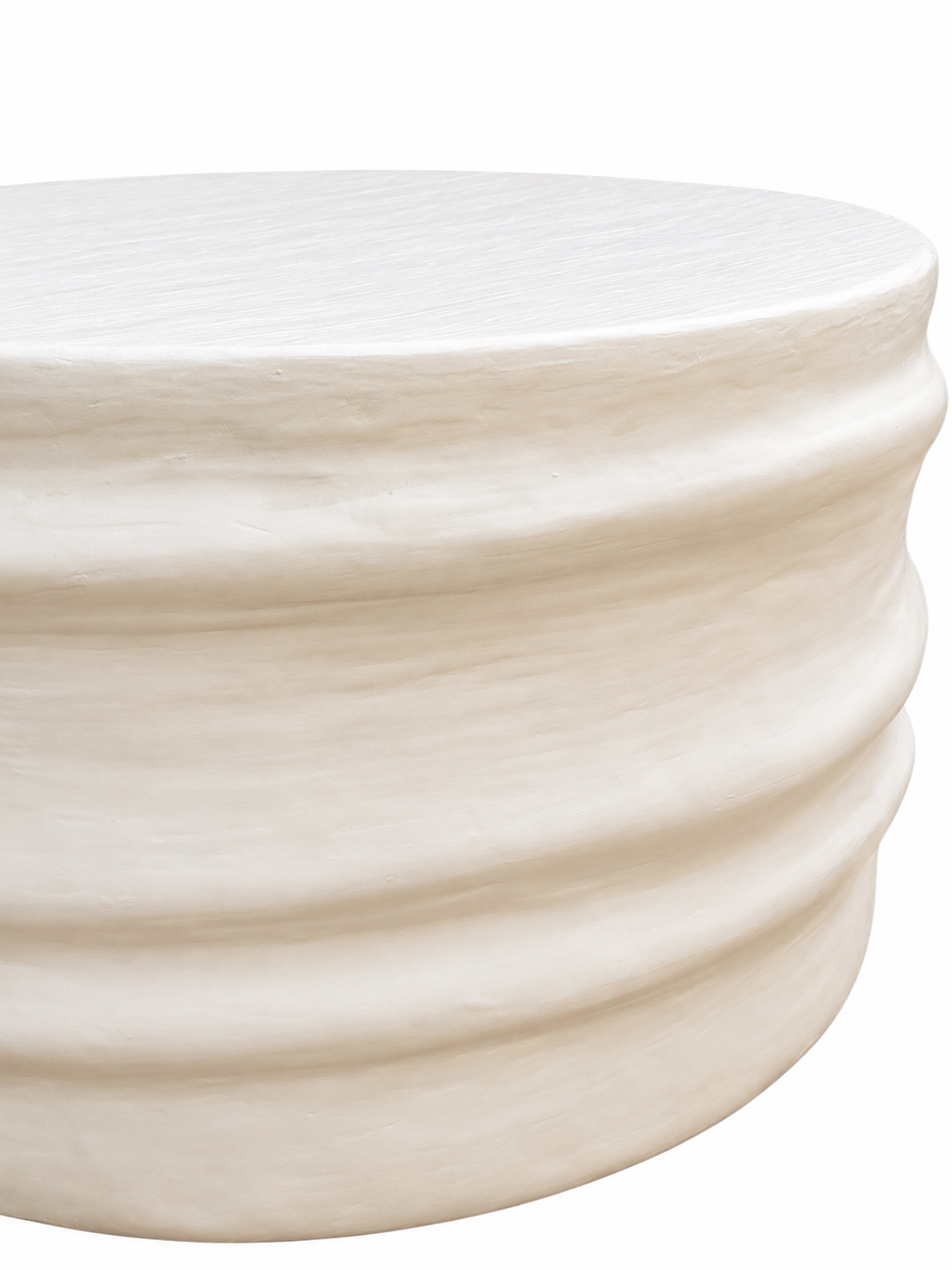 Lime Plaster Concrete Coffee Table – Sculptural Round Design | 80 x 80 x 41 cm