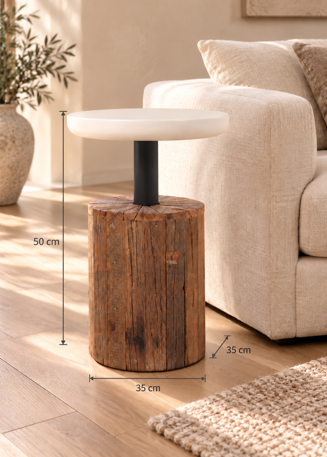 Sleeper Wood Side Stool || 35x35x50 cm