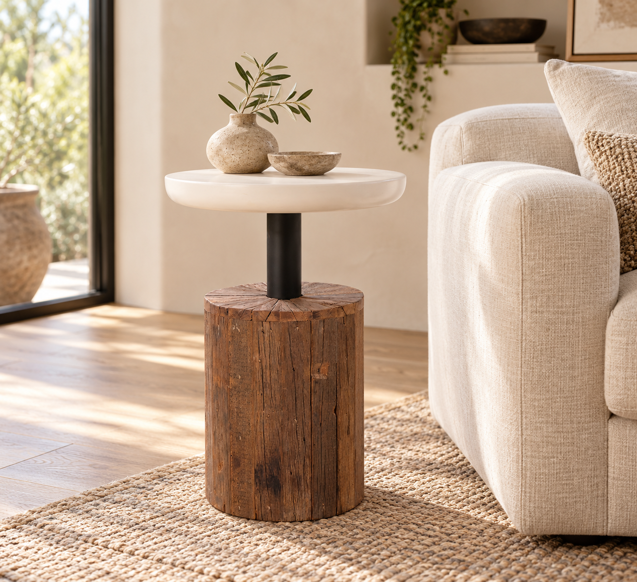 Sleeper Wood Side Stool || 35x35x50 cm