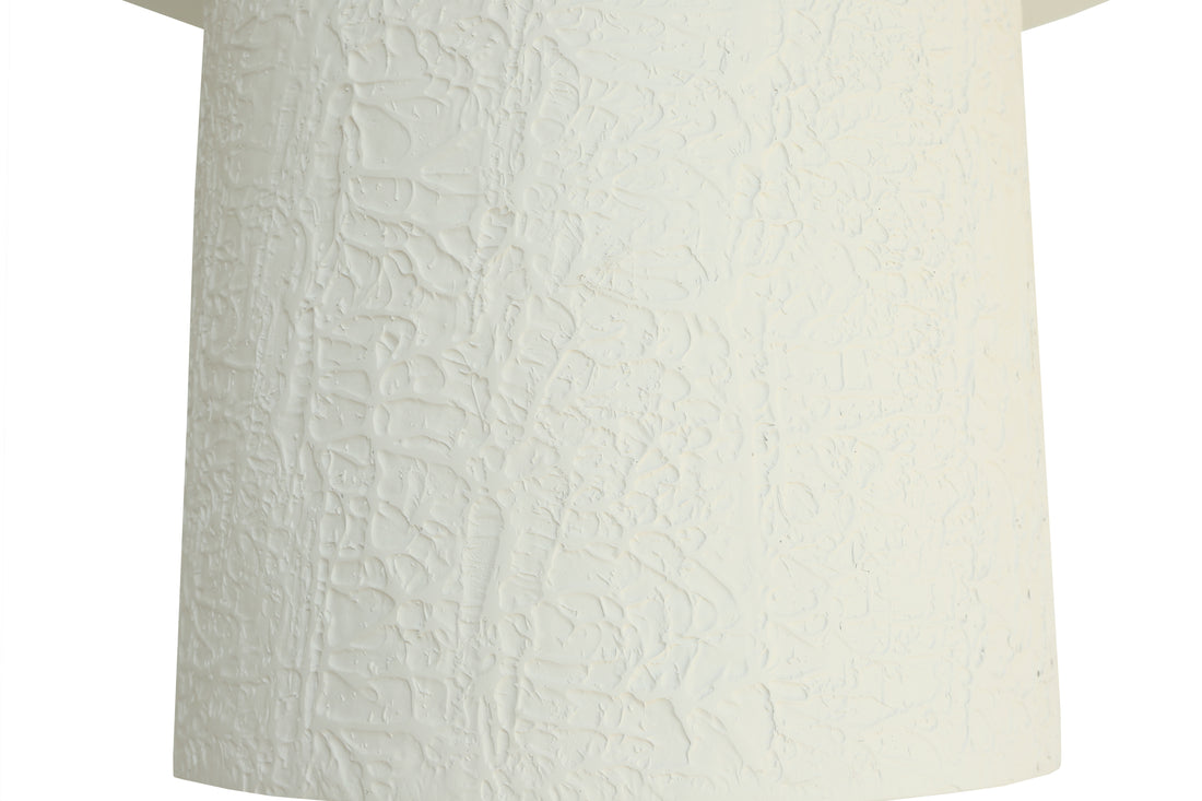 Modern Round Lime Plaster Dining Table – Sculptural Pedestal Base – 130 × 130 × 76 cm – Milky White