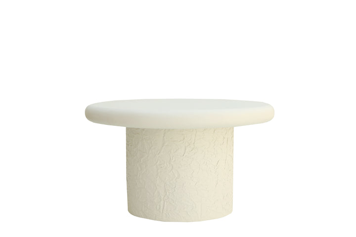 Modern Lime Plaster Round Coffee Table – Sculptural Center Table, 70 × 70 × 40 cm, Handcrafted Contemporary Living Room Table