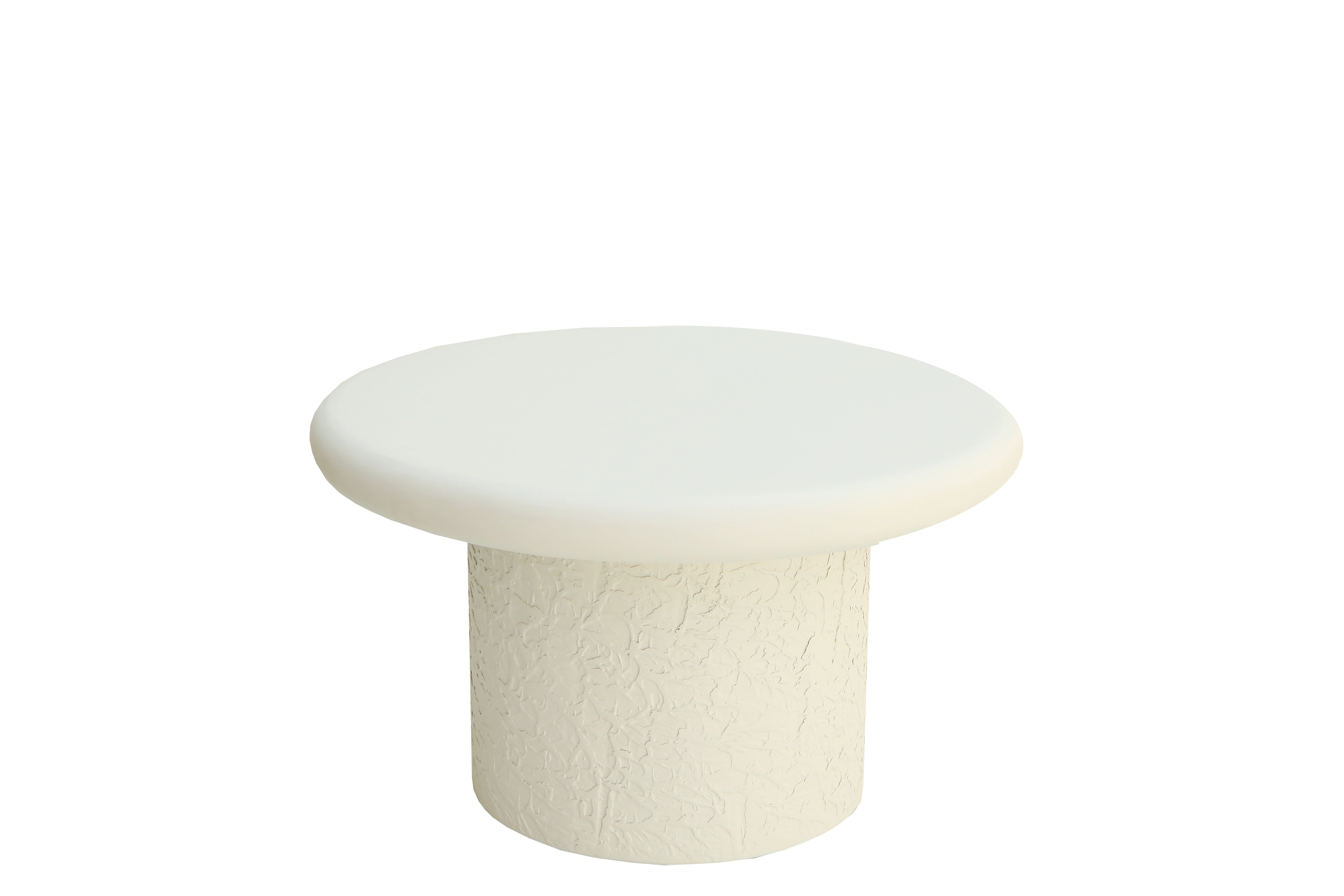 Modern Lime Plaster Round Coffee Table – Sculptural Center Table, 70 × 70 × 40 cm, Handcrafted Contemporary Living Room Table