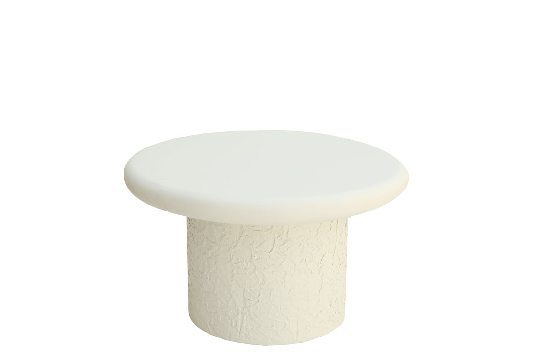 Modern Lime Plaster Round Coffee Table – Sculptural Center Table, 70 × 70 × 40 cm, Handcrafted Contemporary Living Room Table