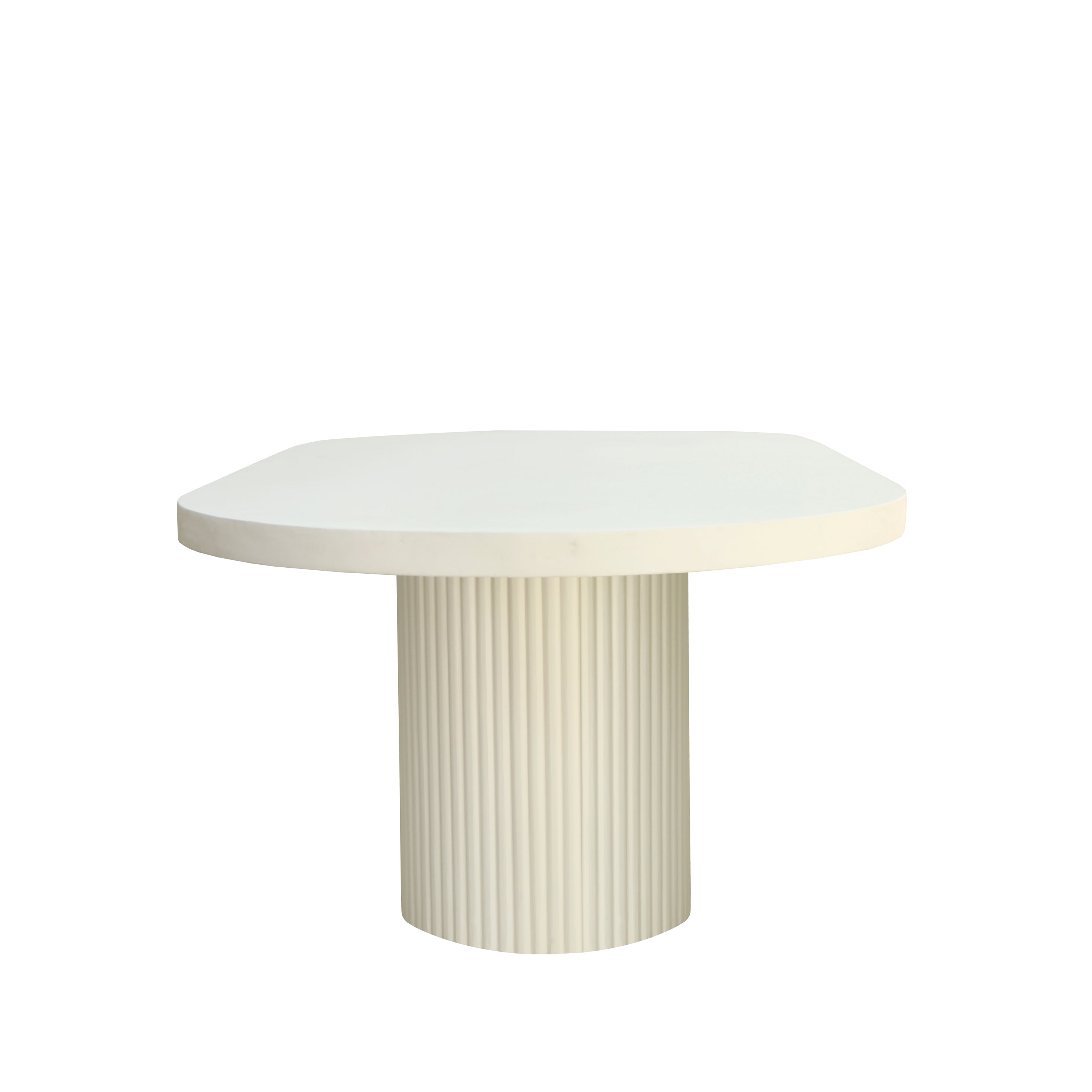 Modern Lime Plaster Concrete Dining Table – Milky White Finish | Sculptural Oval Dining Table | 220 × 110 × 76 CM