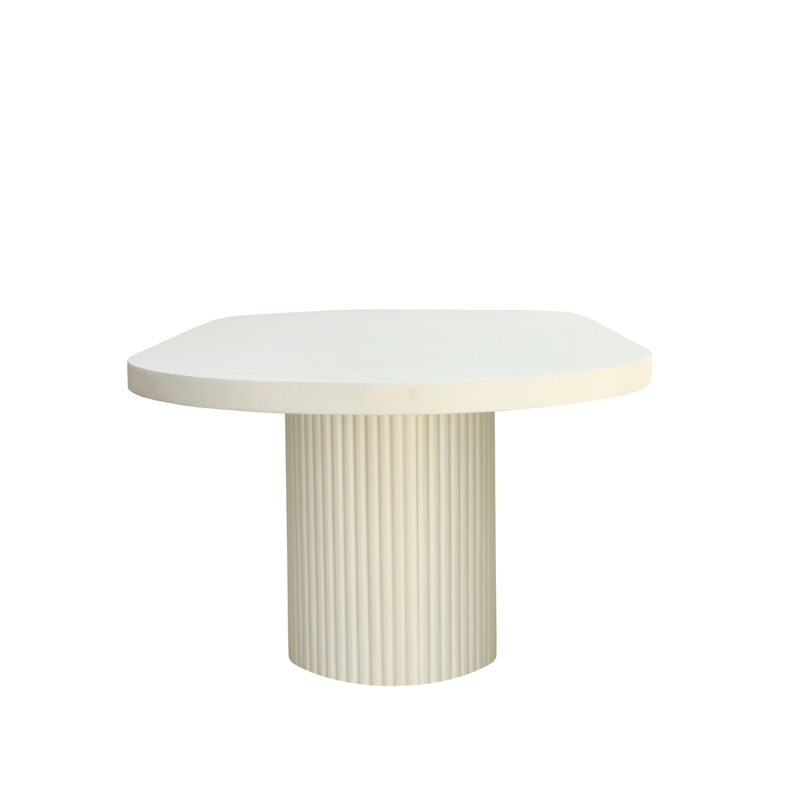 Modern Lime Plaster Concrete Dining Table – Milky White Finish | Sculptural Oval Dining Table | 220 × 110 × 76 CM