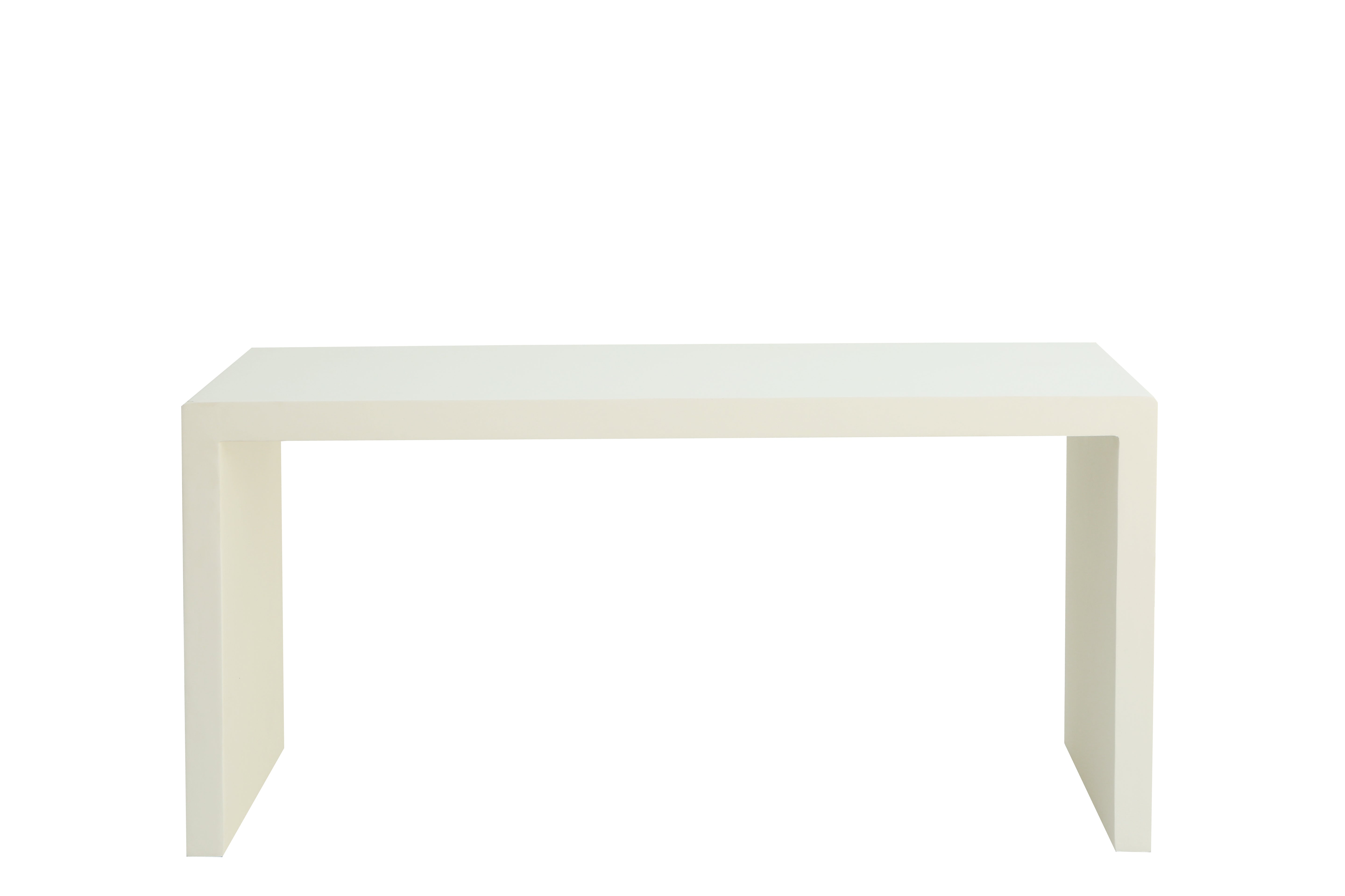 Modern Lime Plaster Console Table – Minimalist Microcement Entryway Console, Milky White Finish | 150 × 40 × 70 cm