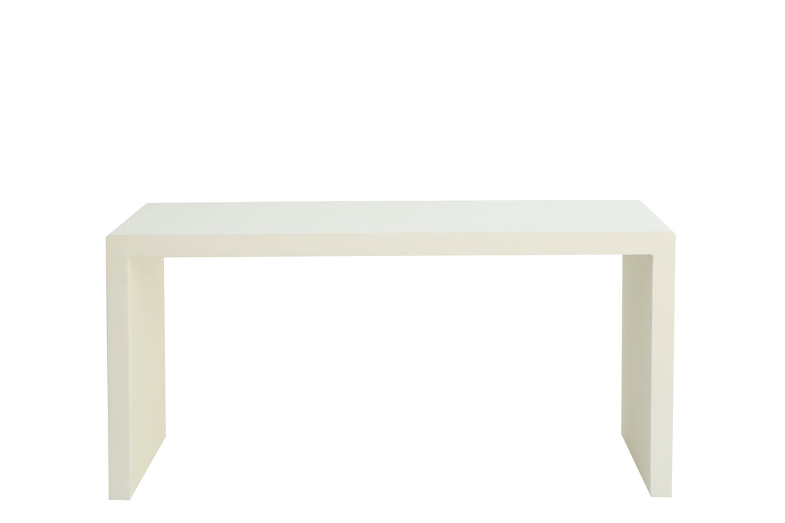 Modern Lime Plaster Console Table – Minimalist Microcement Entryway Console, Milky White Finish | 150 × 40 × 70 cm
