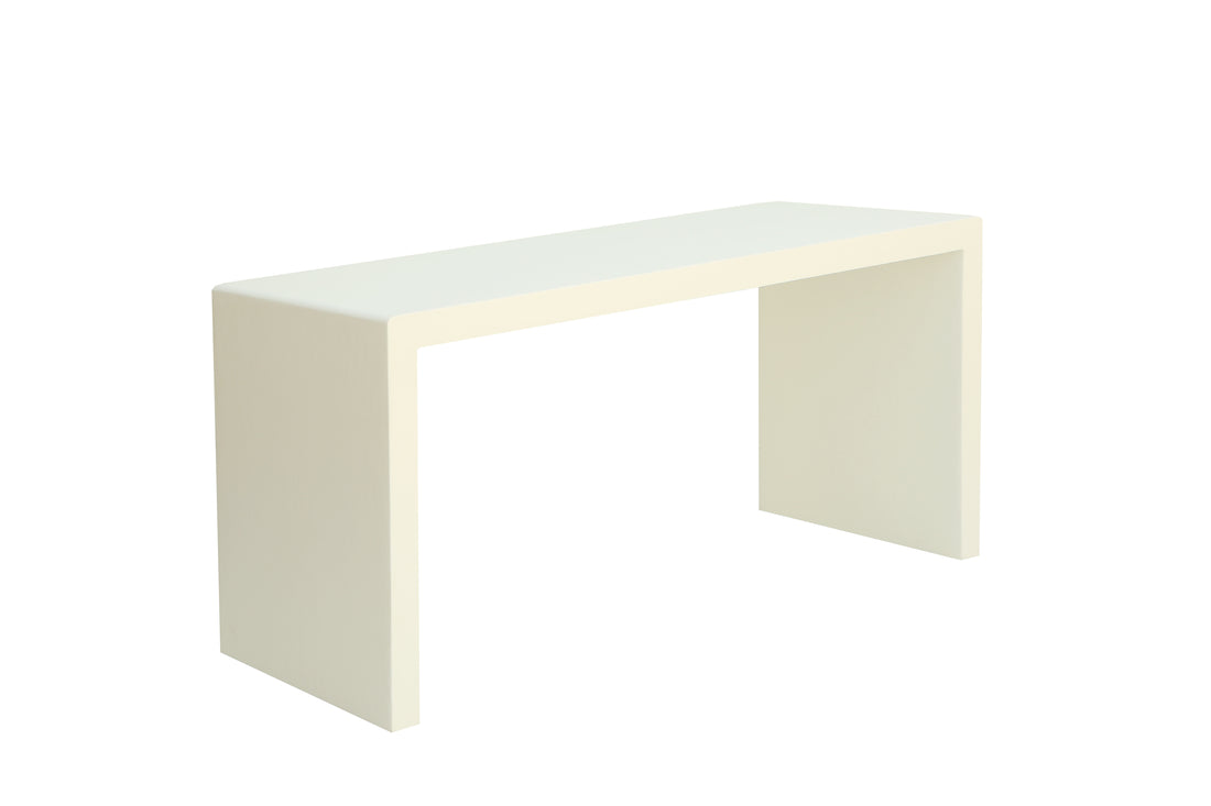 Modern Lime Plaster Console Table – Minimalist Microcement Entryway Console, Milky White Finish | 150 × 40 × 70 cm