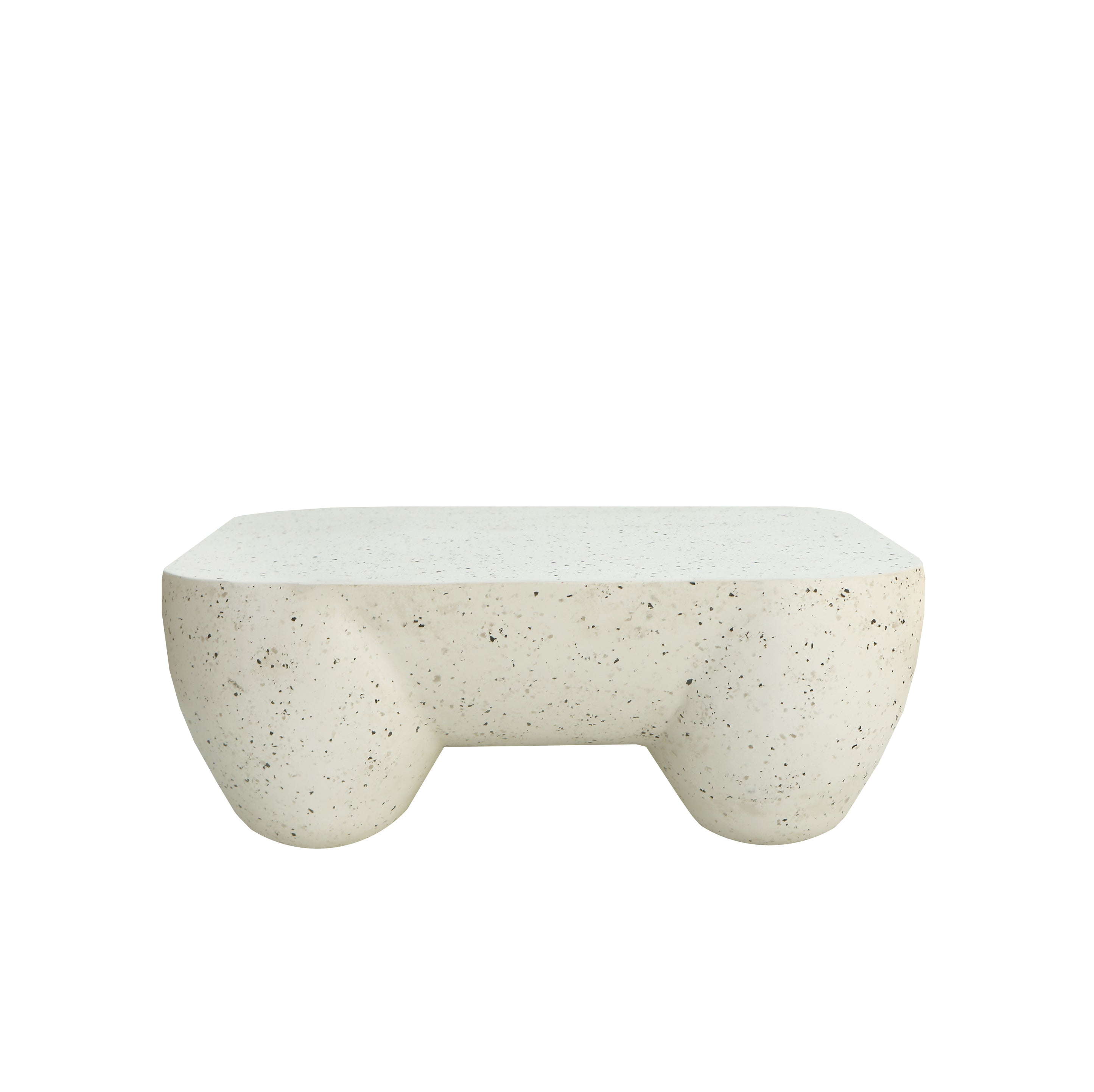 Forma Organica Center Table – Contemporary Coffee Table for Living Room | Milky White Finish | 97 × 97 × 37 CM