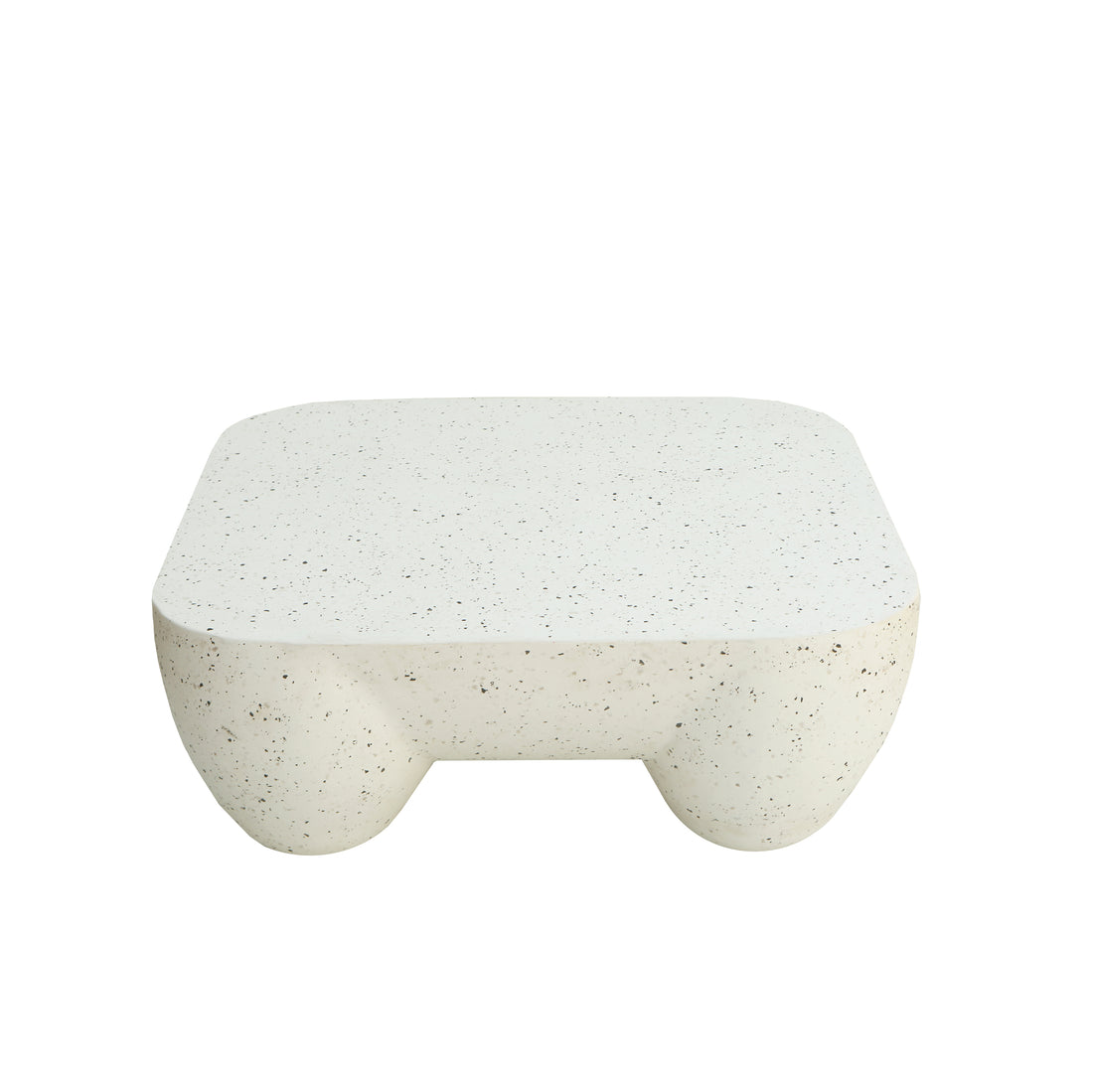 Forma Organica Center Table – Contemporary Coffee Table for Living Room | Milky White Finish | 97 × 97 × 37 CM