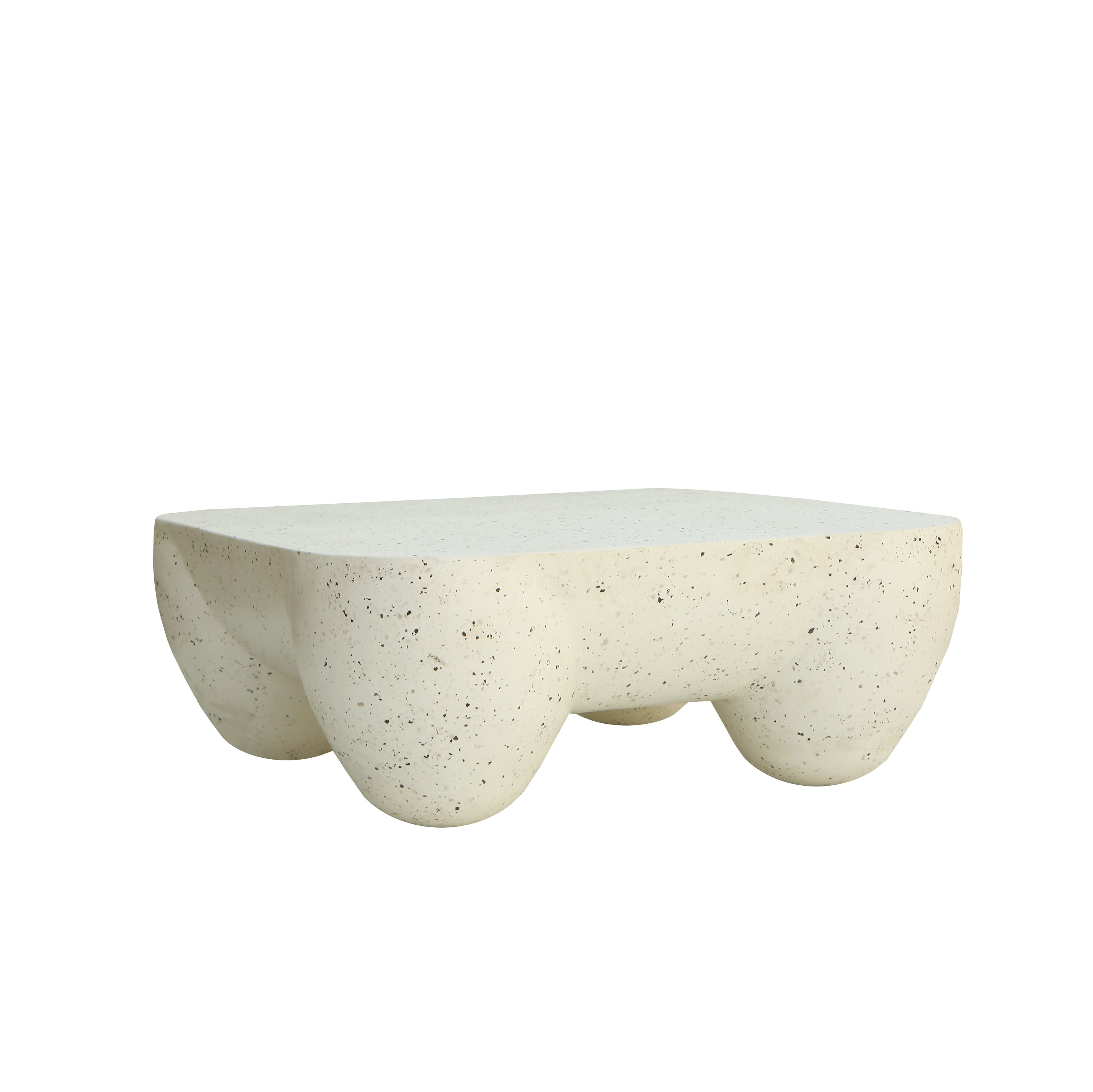 Forma Organica Center Table – Contemporary Coffee Table for Living Room | Milky White Finish | 97 × 97 × 37 CM