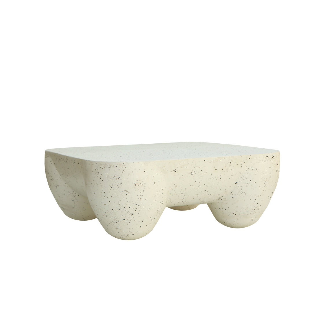 Forma Organica Center Table – Contemporary Coffee Table for Living Room | Milky White Finish | 97 × 97 × 37 CM
