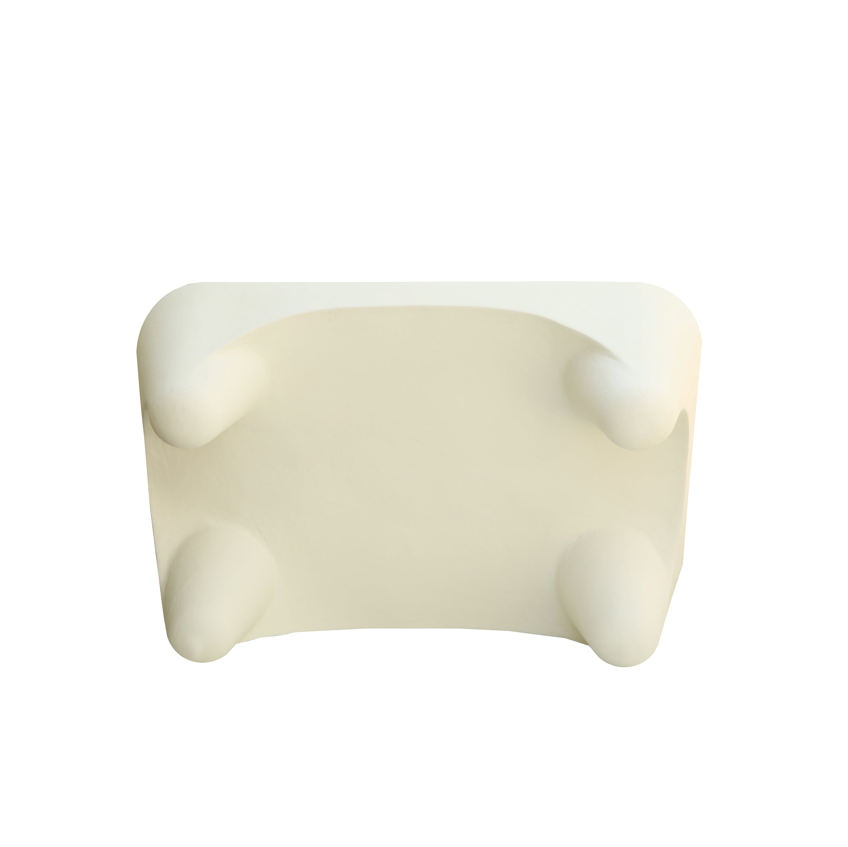 Forma Organica Center Table – Contemporary Coffee Table for Living Room | Milky White Finish | 97 × 97 × 37 CM