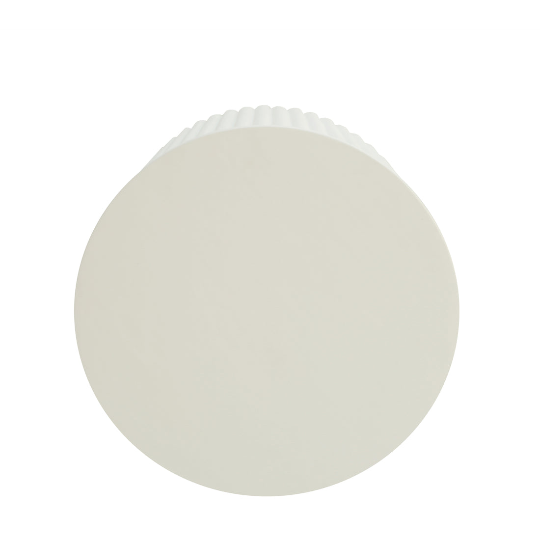 Modern Round Fluted Side Table in Lime Plaster Finish – 50 × 50 × 45 cm