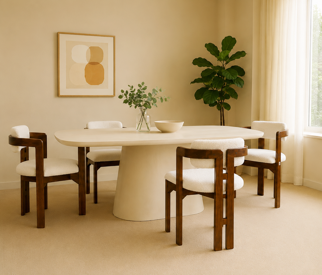 Lime Plaster Dining Table 200×100×76 cm