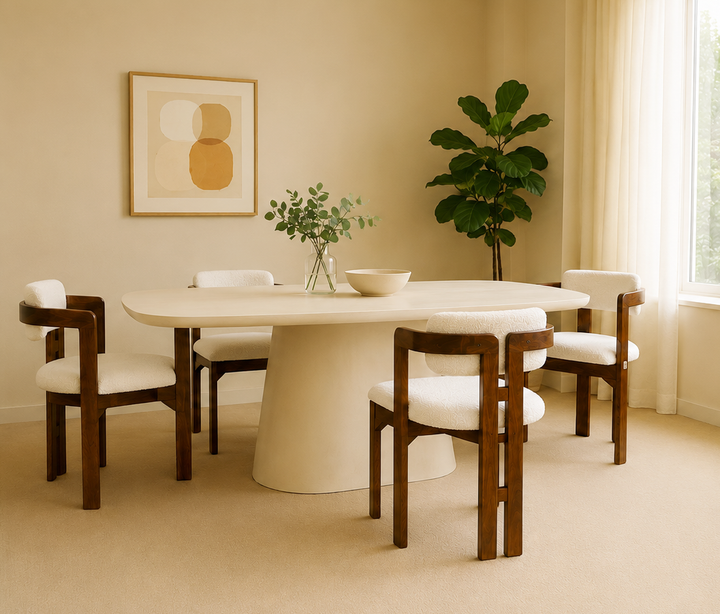 Lime Plaster Dining Table 200×100×76 cm