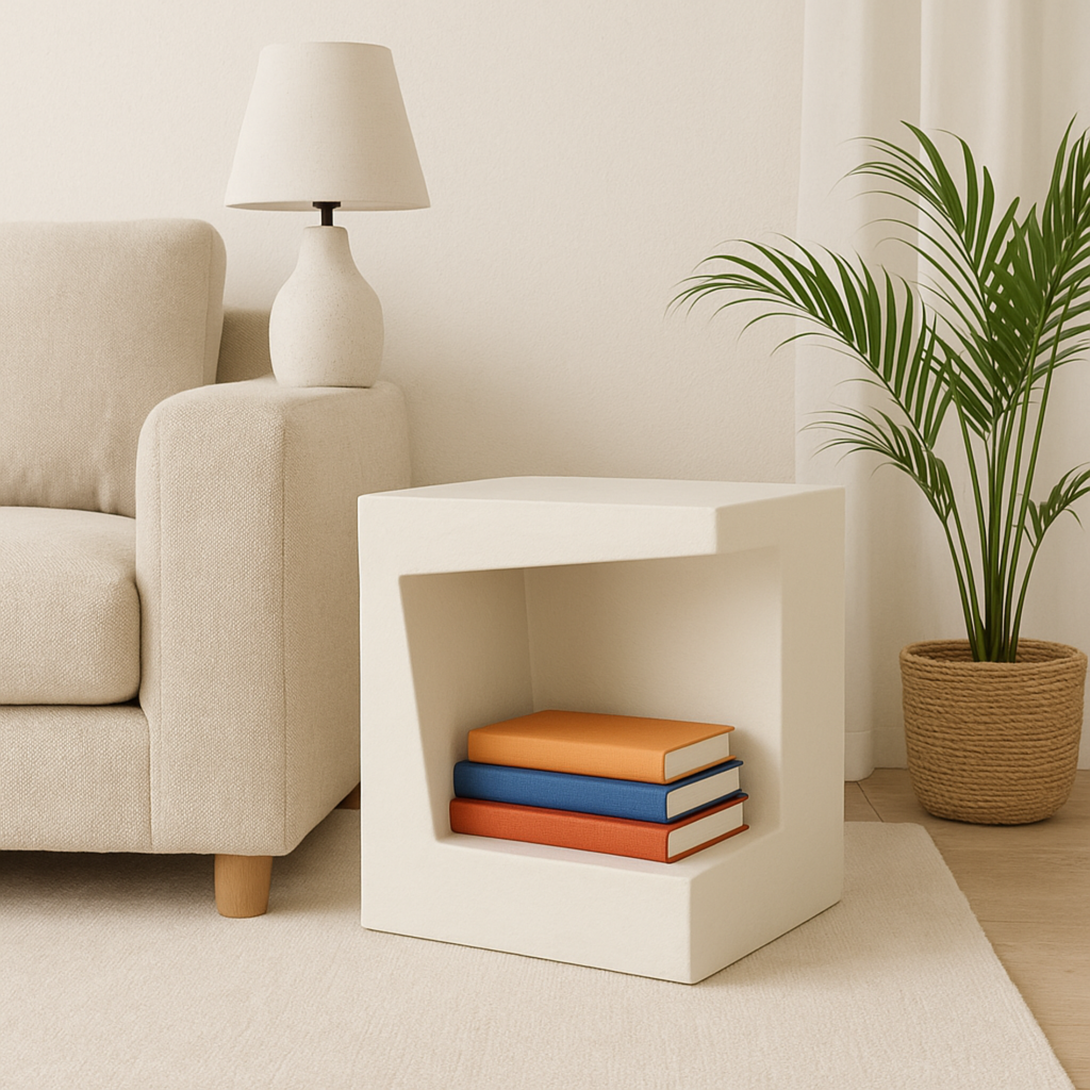SIDE TABLE (Modern Cut-Out Design) 40X40X50 CM