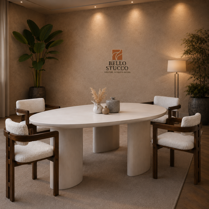 Lime Plaster Dining Table 200×120×76 cm
