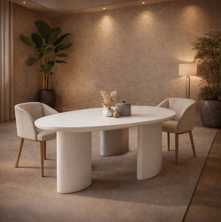Lime Plaster Dining Table 200×120×77 cm